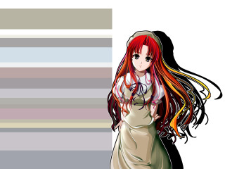 Red haired woman striped background - striped free wallpaper