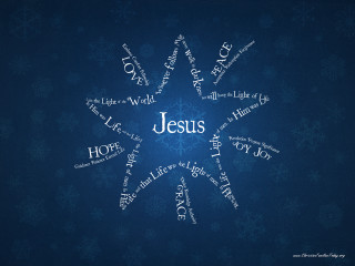 Snowflake jesus mosaic radiantlight starrysky - a blue background free wallpaper