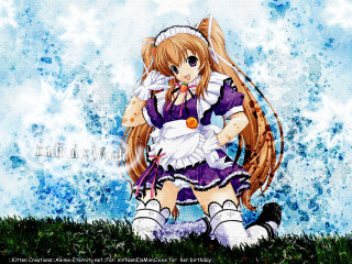 Anime girl purple dress long - her hip free wallpaper
