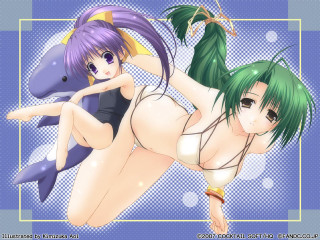 Anime girls bikini bracelet braid - a bikini free wallpaper
