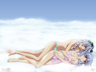 Anime girls cloud sky braids - evelyn de morgan free wallpaper