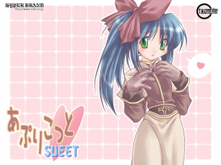Blue hair pink bow girl - a pink bow free wallpaper