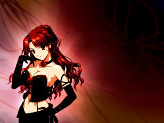 Red haired gothic woman portrait - gothic free wallpaper
