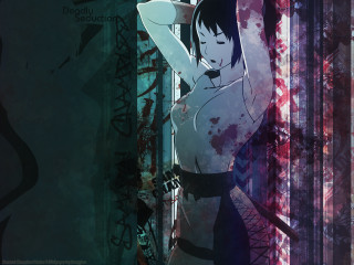 Woman dress window knife blood - her hand and blood free wallpaper