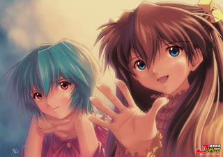 Anime girls blue eyes long 21 - a picture together free wallpaper