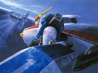 Plane water ship mountain sky - a painting of a plane free wallpaper