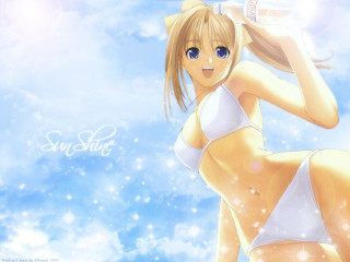 Woman bikini water smile blue - a bottle of water free wallpaper