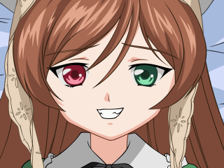 Girl greeneyes smiling holdingphone rayonism - a cell phone free wallpaper