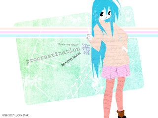 Blue haired girl postcard anime - blue hair free wallpaper for desktop