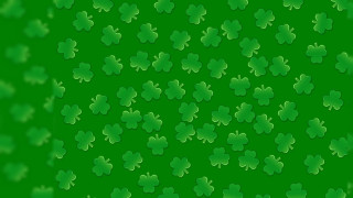 Green background shamrocks pattern image - international typographic style free wallpaper for desktop