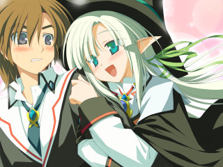 Anime elf cape gem blush - a picture together free wallpaper