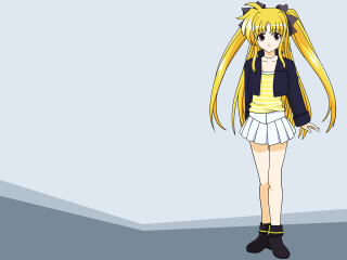 Blonde girl anime jacket boot - a blue wall free wallpaper