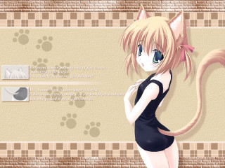 Girl cat tails anime remodernism - her shoulder free wallpaper