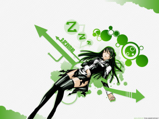 Gothic anime greenhair clock bubbles - outfit free wallpaper