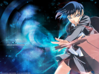 Anime bluehair blackdress night sky - swirl free wallpaper