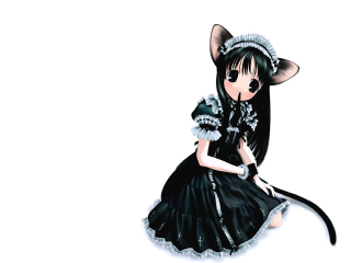 Cat girl black dress anime - glove free wallpaper