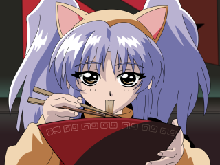 Anime girl blue hair red 14 - a red umbrella free wallpaper