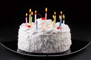 Cake white frosting candle cherry - white frosting free wallpaper
