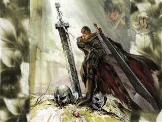Man sword skull armor cape - a painting of a man holding free wallpaper