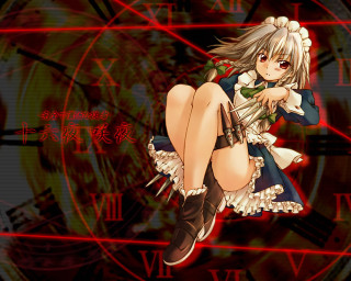 Anime girl clock gothic portrait - promotional image free wallpaper