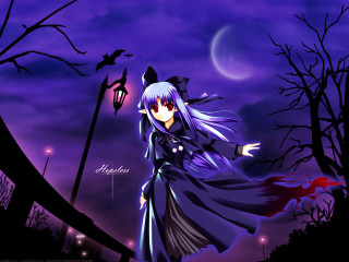 Anime girl purple dress full - full free wallpaper