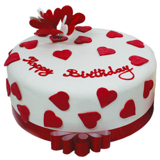 Birthday cake hearts happy message - anne rigney free wallpaper