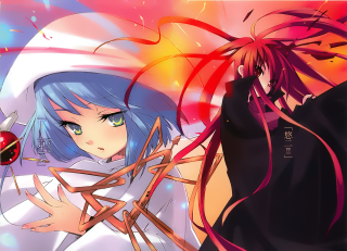 Blue hair girl black dress 2 - a red apple free wallpaper
