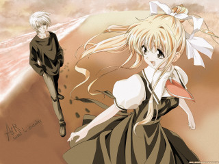 Anime beach couple portrait neo - neoromanticism free wallpaper