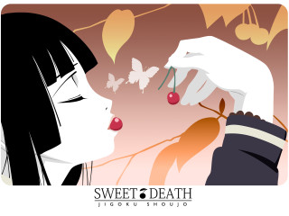 Woman cherries butterfly pink pop - death free wallpaper