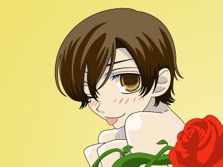 Cartoon rose boy yellow background - bian shoumin free wallpaper