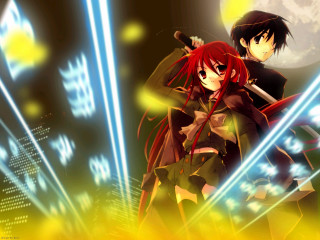 Anime characters full moon city - a city skyline in the background free wallpaper