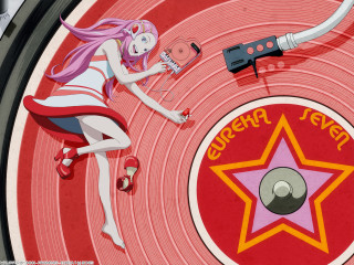 Cartoon character red record gun - a silk screen free wallpaper