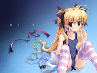 Alice prin anime blonde heterochromia - a blue sky behind her free wallpaper