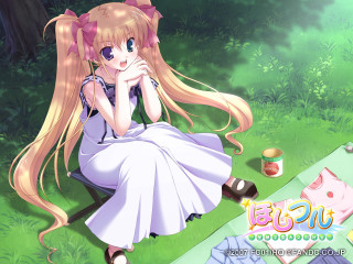 Girl bench pink bow nature - a pink bow free wallpaper