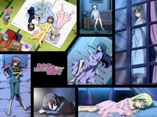 Anime collage bed suit blue - a collage of anime characters free wallpaper