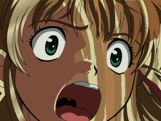 Blonde woman green eyes surprised 2 - a face free wallpaper