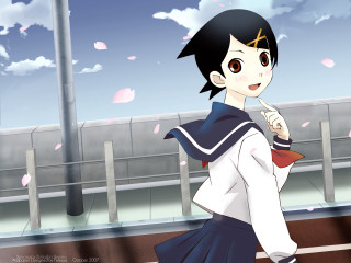 Girl school uniform walking sky - purism free wallpaper