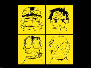 Man hat glasses yellow background - sticker free wallpaper