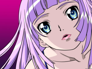 Pink haired anime girl surprised - long pink hair free wallpaper
