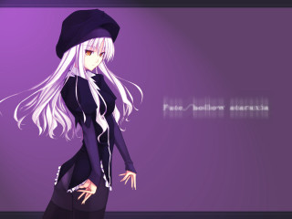 Anime girl white hair black 5 - long white hair free wallpaper for desktop