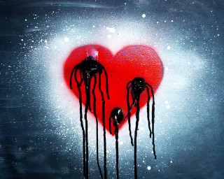 Heart creepy hands dripping blood - blood free wallpaper