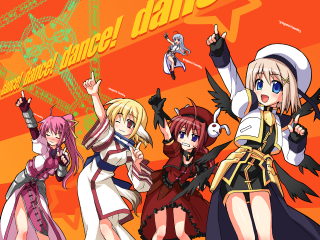 Anime girls dance kitsch yayoi - a group of anime girls free wallpaper