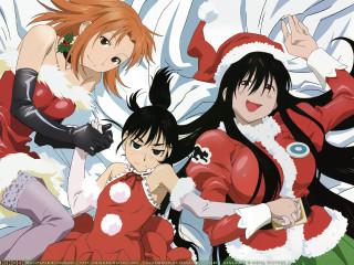 Anime christmas group animals deer - hand free wallpaper