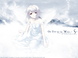 Angel white dress starry sky - ground free wallpaper