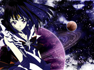 Space girl star sky moon - a planet free wallpaper