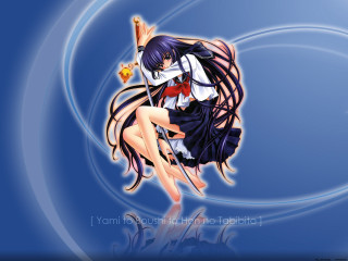 Anime girl flying arms outstretched - red free wallpaper for desktop