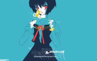 Woman cigarette blue background red - a white outline free wallpaper