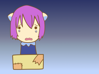 Aya pinkhair blueshirt box tornpaper - torn free wallpaper