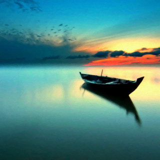 Boat lake cloudy sky sunset - sunset free wallpaper