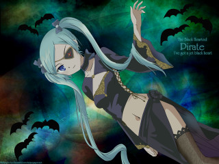 Blue hair woman bats gothic - blue hair free wallpaper